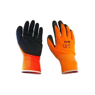 Scan Hi-Vis Orange Foam Latex Coated Gloves XL SCAGLOLATOXL