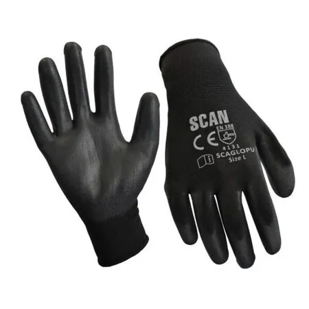 Black PU Coated Gloves (12 pack)
