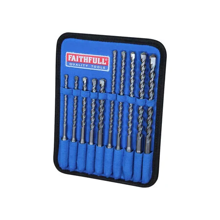 Faithfull SDS Masonry Drill Bit Set for Fixings - 10 Piece FAISDSSET10