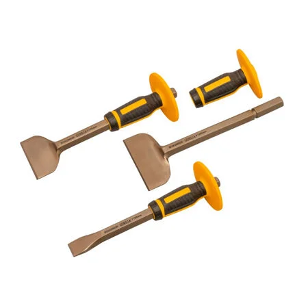 Roughneck Bolster & Chisel 3 Piece Set With Non-slip Guards ROU31933
