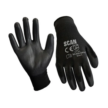 Scan Black PU Coated Gloves XL SCAGLOPU240X