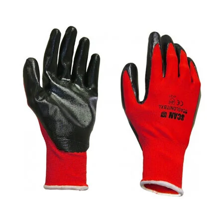 Scan Nitrile Palm Dipped Gloves Large SCAGLONITBL