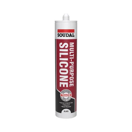 Soudal Black Silicone Multi Purpose Sealant with Fungicide